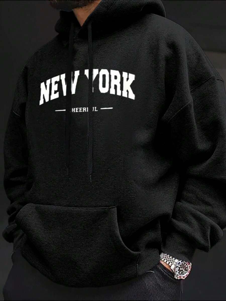Buzo hoodie NEW YORK NEGRO